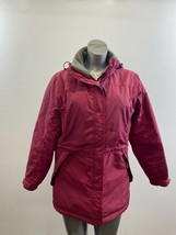 L.L. Bean Women&#39;s Hooded Winter Jacket Size Medium Pink Nylon Long Sleeve - £16.95 GBP