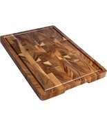 Premium Walnut End-Grain Cutting Board with Groove &amp; Non-Slip Feet, 16.5... - $923.44 MXN