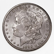 1890-S Argento Morgan Dollaro IN Bu Condizioni 98% Bianco, Completo Mint Luster - £136.18 GBP