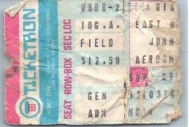 Vintage Aerosmith Ted Nugent Ticket Stumpf August 6 1978 Giants Stadium Jersey - £41.95 GBP