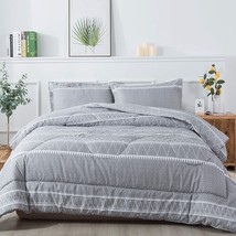 Grey Boho Comforter Full(79X90Lnch), 3 Pieces(1 Bohemian Comforter And 2 Pillowc - £44.22 GBP