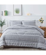 Grey Boho Comforter Full(79X90Lnch), 3 Pieces(1 Bohemian Comforter And 2... - £42.99 GBP
