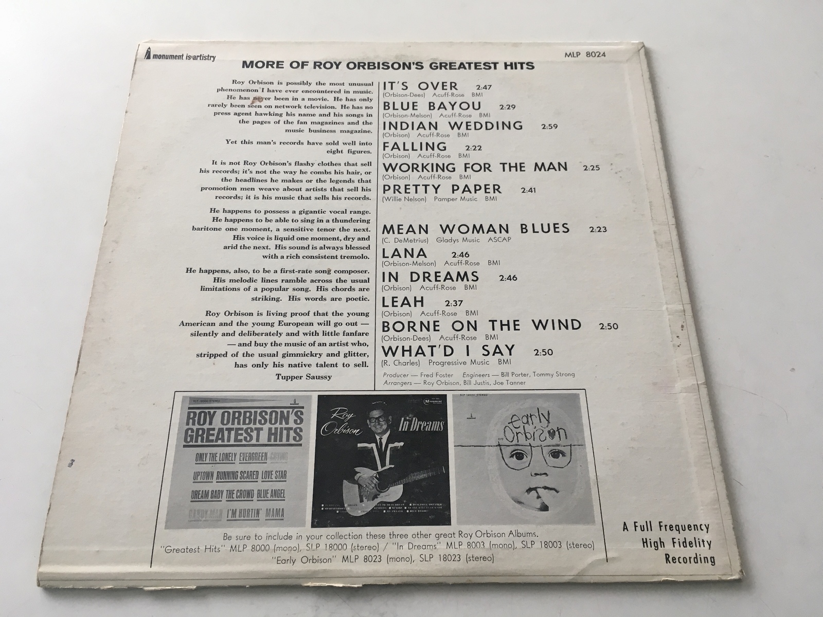 Roy Orbison - More Of Roy Orbison's Greatest Hits LP Vinyl Record Album Item image 10