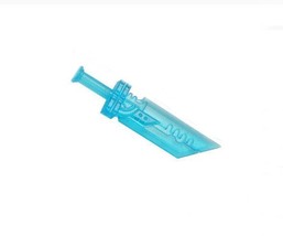 Clear Blue Ice thick short Sword weapon for Knight Army Building Minifigure Bric - £3.75 GBP