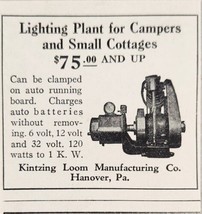 1928 Print Ad Kintzing Loom Mfg Co. Lighting Plants for Cottages Hanover,PA - £5.49 GBP