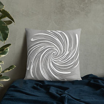 New Throw Pillow Three Sizes Gray with Modern Silver Swirl Hidden Zipper - £15.00 GBP+