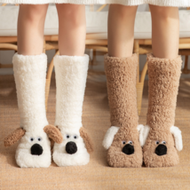 Cute Cartoon Dog Floor Socks Winter Warm Non-slip Plush Socks For Women, cartoon - £19.43 GBP