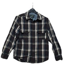 Woolrich Button Shirt Mens Medium Brown Blue Plaid Cotton Long Sleeve Pockets - £11.52 GBP