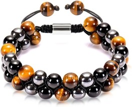 Triple Protection Bracelet, Tigers Eye Black Obsidian and Hematite Bracelets - £15.45 GBP