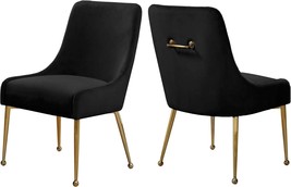 Meridian Furniture Owen Collection Modern | Contemporary Velvet, Black - £413.73 GBP