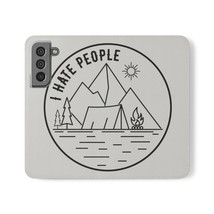 Personalized Illustration Flip Phone Case: &quot;I Hate People&quot; Camping Scene - £27.99 GBP