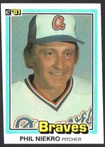 Atlanta Braves Phil Niekro 1981 Donruss Baseball Card #328 nr mt - £0.39 GBP
