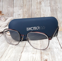 Luxottica Burgundy Metal Eyeglasses FRAMES w/ Case 418 Burgandy 54-20-135 Italy - $38.84