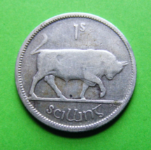 Original 1928 Irish Silver One Silling Coin - FIRST YEAR ISSUED - Ireland - Bull - £6.75 GBP