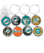 Miami Dolphins decor party wine glass cup charms markers 8 party favors - €9,29 EUR