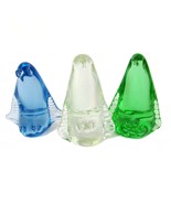 Blue Green Clear Art Glass Penguin Figurine Bird Set of 3 Paperweight Ro... - £19.22 GBP