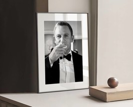 Daniel Craig, James Bond Martini | Shaken Not Stirred Square Print | Man Drinkin - £18.87 GBP