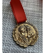USA Vintage Sport Award Medal Gold Colored Olympic Fire Symbol - $11.00 CAD