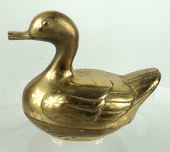 Vintage Solid Brass Duck Trinket Box - Japan - £23.37 GBP