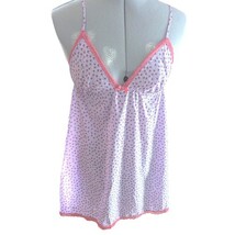 Charming Heart Print Satin Bow Lingerie Set Top & Short -Pink/White Heart -Sz S image 4