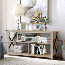 Modern Farmhouse TV Stand Entertainment Center for TV&#39;s up to 55-Inch with Open  - £134.57 GBP