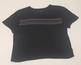 American Eagle T Shirt Crop Cropped Womens Size Large Navy Blue Soft Material - £6.01 GBP