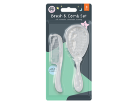White Baby Brush and Comb Set - Essential New-born Bathing and Grooming Kit - £4.95 GBP