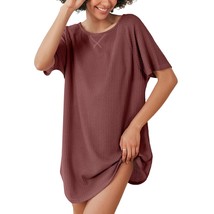 Women Casual Boyfriend Style Sleepwear Cover Up Short Sleeve Sleeping Co... - £29.89 GBP