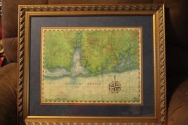 Gulf Coast 1800&#39;s Map Art 26&quot; x 22&quot; Original Drawing Rich Britnell Framed Print - £183.14 GBP