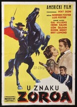 1958 Original Movie Poster The Sign of Zorro Lewis Foster Guy Williams Disney YU - £124.48 GBP