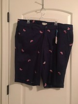 Caribbean Joe Women&#39;s Plus Blue Shorts Zip &amp; Button Pockets Watermelon Size 20  - £40.24 GBP