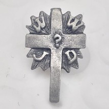 Cross Christian Vintage Pin WWJD Pewter - £7.79 GBP
