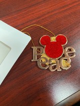 Disney Movie Club Gold-toned Mickey Mouse Peace Ornament - £15.25 GBP