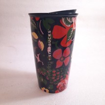 Starbucks ban.do Travel Mug cup Tumbler Floral Ceramic navy Bando Blue flowers - $20.00