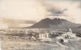 View Of Monterrey N L Mexico~Saddle MOUNTAIN~1940s M Lopez Preal Photo Postcard - £6.65 GBP