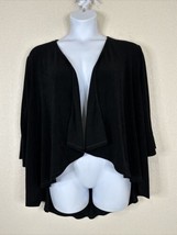 Catherines Womens Plus Size 2X Black Stretch Acetate Open Front Cardigan - £11.95 GBP