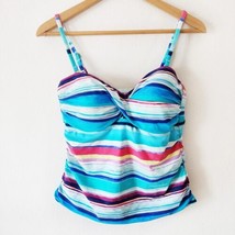 2Bamboo Womens Tankini Swim Top Padded Adjustable Strap Sz L Multicolor ... - $16.00