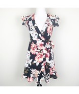 Miami Womens Dress Multicolor Size XS A-Line Floral Print Wrap Short Sleeve - $207.34 MXN