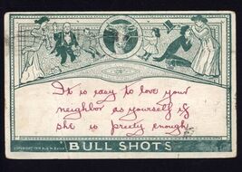 1910 - BULL SHOTS by S.M. Salke Comic Postcard * posted to AZ stamp mess... - $4.90