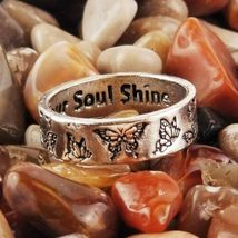 Do What Makes Your Soul Shine Silver Butterfly Ring Size 7.5 Fashion Jewelry image 3