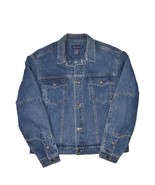 Vintage Calvin Klein Denim Jacket Mens XL Dark Wash Jean Trucker Biker - £37.14 GBP