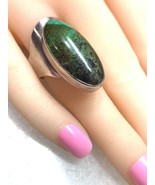 Vintage Sterling Silver Chrysocolla Mexico Statement  Ring Size 7.5 - $73.90