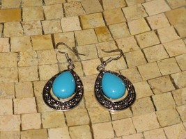 Women turquoise earrings-Turquoise earrings-Earrings turquoise - Silver earrings - £18.82 GBP
