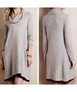 Anthropologie Sparrow Gray Lambswool Cashmere Blend Cowl Neck Sweater Dr... - $33.70 CAD