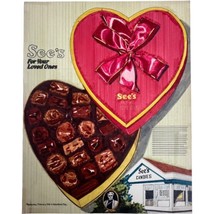 Vintage Illustration Art Original Artwork Advertising See&#39;s Candy Valent... - £66.52 GBP