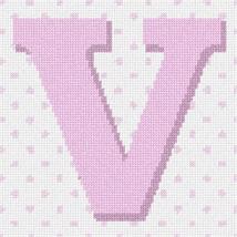 Pepita Needlepoint kit: Polka Dot Letter V Pink, 7&quot; x 7&quot; - £39.50 GBP+
