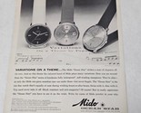 Mido Ocean Star Watch Print Ad 1963 Variations on a Theme with 3 watches... - £5.59 GBP