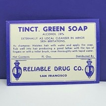 Drug store pharmacy ephemera label advertising Tinct green soap San Fran... - £9.23 GBP