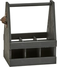 Black Wood 6 Bottle Caddy with Opener 11.25x9 - £45.55 GBP