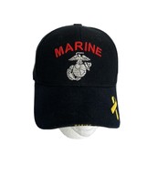 United States Marine Military Adjustable Baseball Cap Hat Black and Gold - £14.57 GBP